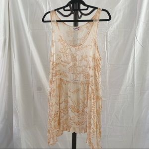 Free people intimately white/orange dress cover-up